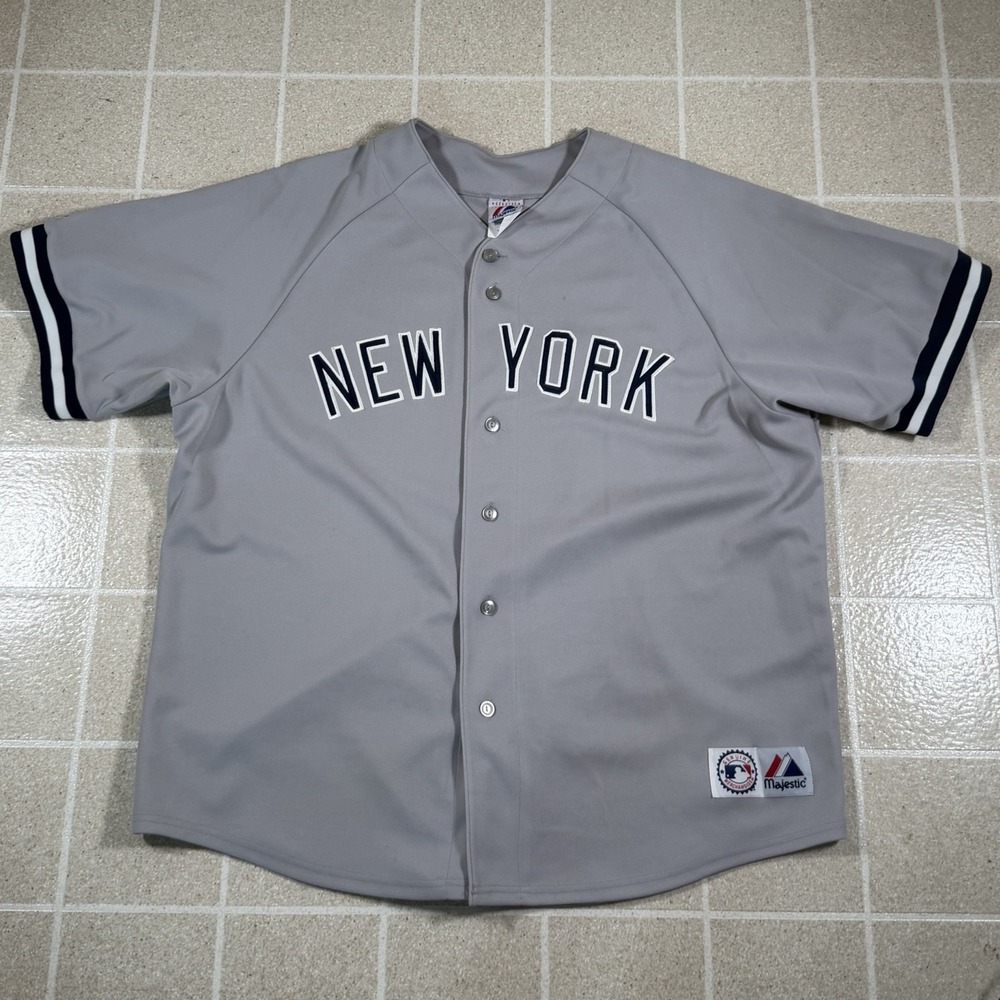 Vintage Y2K Majestic Derek Jeter New York Yankees Baseball Away Jersey XXL 2XL